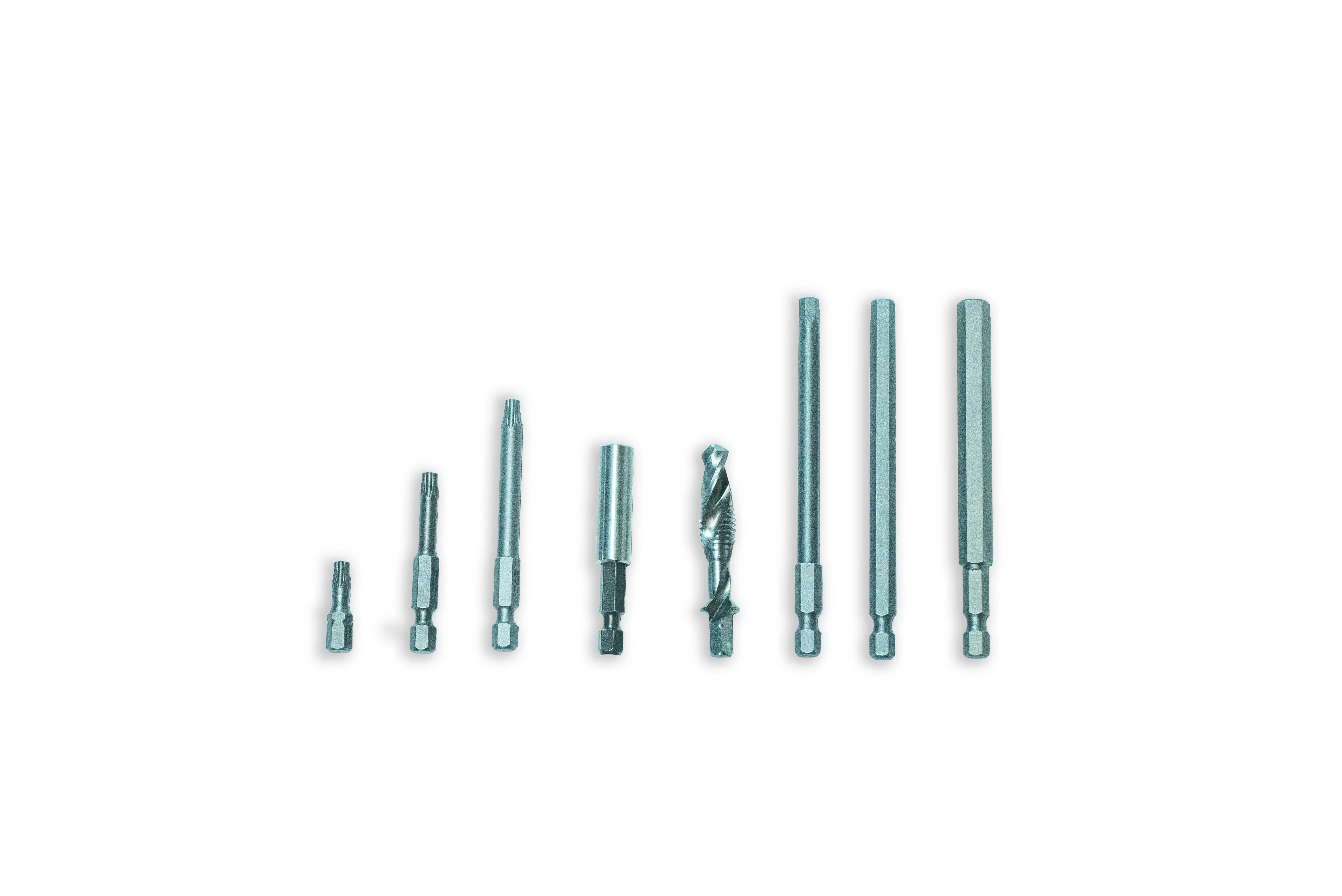 Community Climbing Equipment - Bitset 03 - Schraubbit kurz - mittel - lang - Magnetbithalter - Maschinengewindeschneider - Inbus 100 mm SW5,6,8